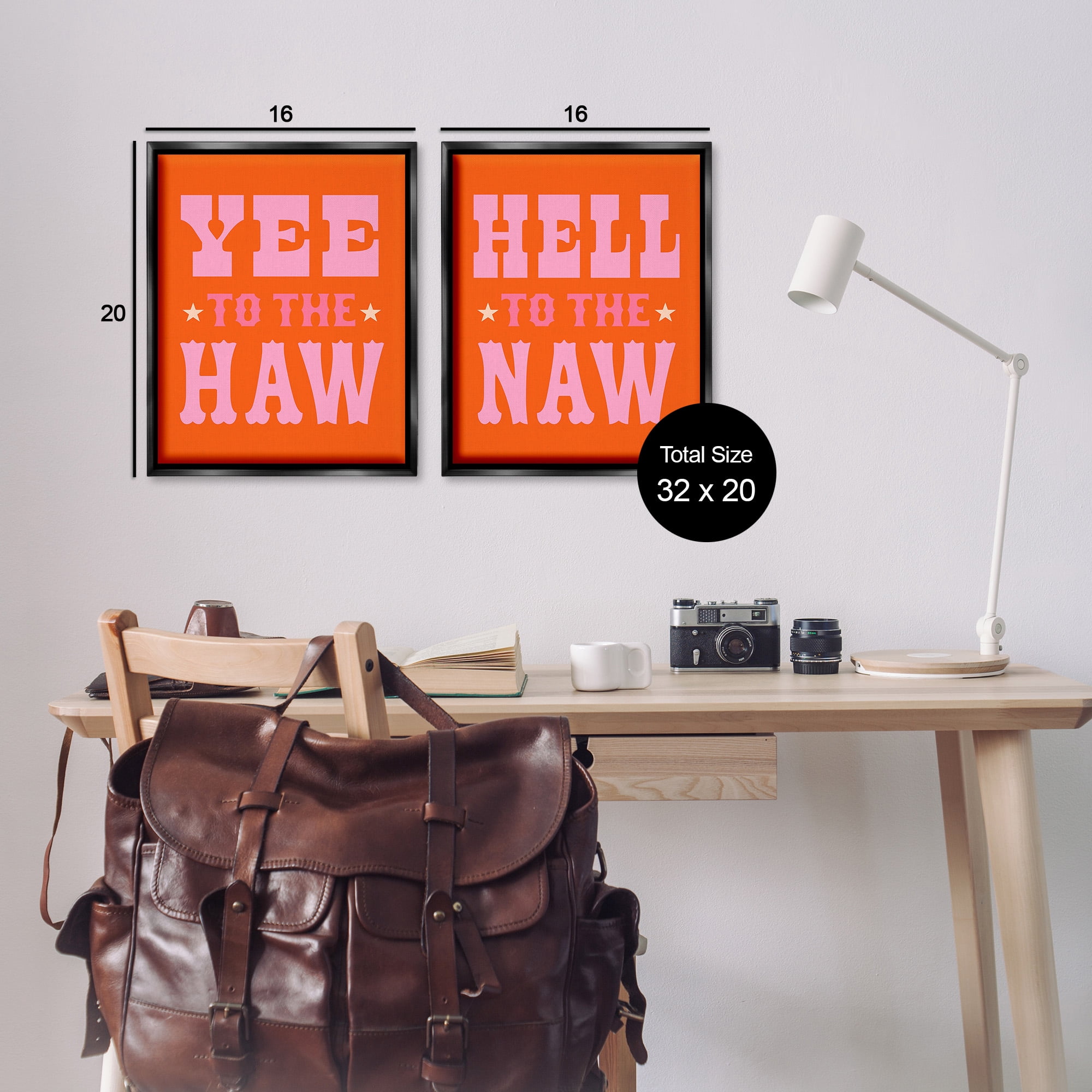 Stupell Industries Funny Cowgirl Phrases Typography Painting Black Floater Framed Canvas Art Print Wall Art, 17 x 21, Set of 2