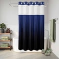 thumbnail image 6 of No Hook Shower Curtain, Navy Blue Black Ombre Shower Curtains for Bathroom with See Through Top Window, Modern Abstract Striped Gradient Waterproof & Washable Bath Curtain Small Stall 36"x78", 6 of 9