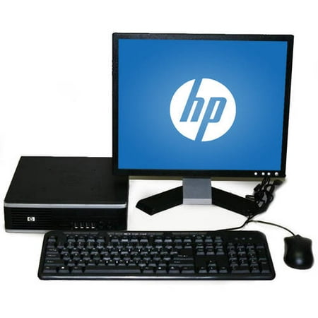 Refurbished HP 8000 USFF Desktop PC with Intel Core 2 Duo Processor, 4GB Memory, 17" Monitor, 60GB Hard Drive and Windows 10 Home