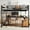 Black with Drawers-F, variant on Bellemave Modern Industrial Full Size Loft Bed with Desk and Storage Shelf Esports Gaming Metal Loft Bed with LED Lights Heavy Duty Full Loft Bed Frame for Teens, Adult, Gamers, Black