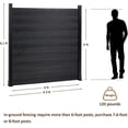 thumbnail image 5 of Mondaria 6 Feet×6 Feet Privacy Fence, Outdoor Wood Plastic Composite Fence Panel, Waterproof Security Barriers Fencing (Black with 1 Post), 5 of 7