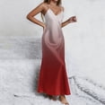 thumbnail image 7 of Staron Summer Dresses for Women Casual Printed V-Neck Sleeveless Split Slit Strap Nightgown Beach Vacation Party Sundress, M, 7 of 7