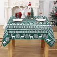 thumbnail image 6 of Christmas Tablecloth, Xmas Tree and Deer Design Square Table Cloth Waterproof Holiday Decorative Boho Table Cover for Outdoor, Indoor Party Kitchen Dining Room, 52 x 52 Inch, Green, 6 of 6