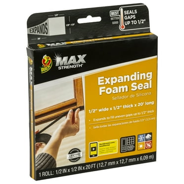 Duck Max Strength Expanding Foam Weather Stripping Seal for Door and Windows, .5 in. x .5 in. x 20 ft.