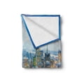 thumbnail image 2 of American Soft Flannel Fleece Blanket, New York City Aerial with Skyscrapers Manhattan Urban Architecture Panorama, Cozy Plush for Indoor and Outdoor Use, 70" x 90", Grey Blue Peach, by Ambesonne, 2 of 6