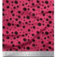 thumbnail image 1 of Soimoi Pink Rayon Fabric Black Dots Print Fabric by Yard 56 Inch Wide, 1 of 3