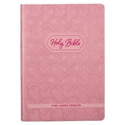 KJV Kids Bible, 40 pages Full Color Study Helps, Presentation Page, Ribbon Marker, Holy Bible for Children Ages 8-12, Blossom Pink Hearts Vegan Leather Flexible Cover