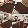 thumbnail image 6 of Brown Flowers 3'x5' Washable Rug, Japanese Abstract Floral Plants Simple Art Non-Slip Area Rugs for Entryway Kitchen Classroom, StainResistant Dorm Throw Carpet, Low Pile Soft Indoor Floor Mat, 6 of 9