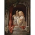 thumbnail image 3 of Elisabeth Modell 19x24 Black Modern Framed Museum Art Print Titled - Two Girls by the Window (1852), 3 of 5