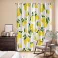 thumbnail image 3 of Kitchen Curtains 84 Inch Length 2 Panels, Yellow Lemons Grommets Window Treatment Curtain, Summer Citrus Fruits Leaves Country Vintage Thermal Curtains Drapes for Living Room/Bathroom, 3 of 9