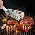 thumbnail image 2 of 1 juego de pinzas de cocina de acero inoxidable 2 en 1, pinzas multifunción para barbacoa, espátula, 2 of 7