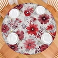 thumbnail image 2 of Pioneer Flower Floral Print Pattern Round Fitted Tablecloth with Elastic Edge,Dining Table Cover Waterproof,Outdoor Round Tablecloth for Camping,Dining,Indoor and Outdoor, 2 of 7