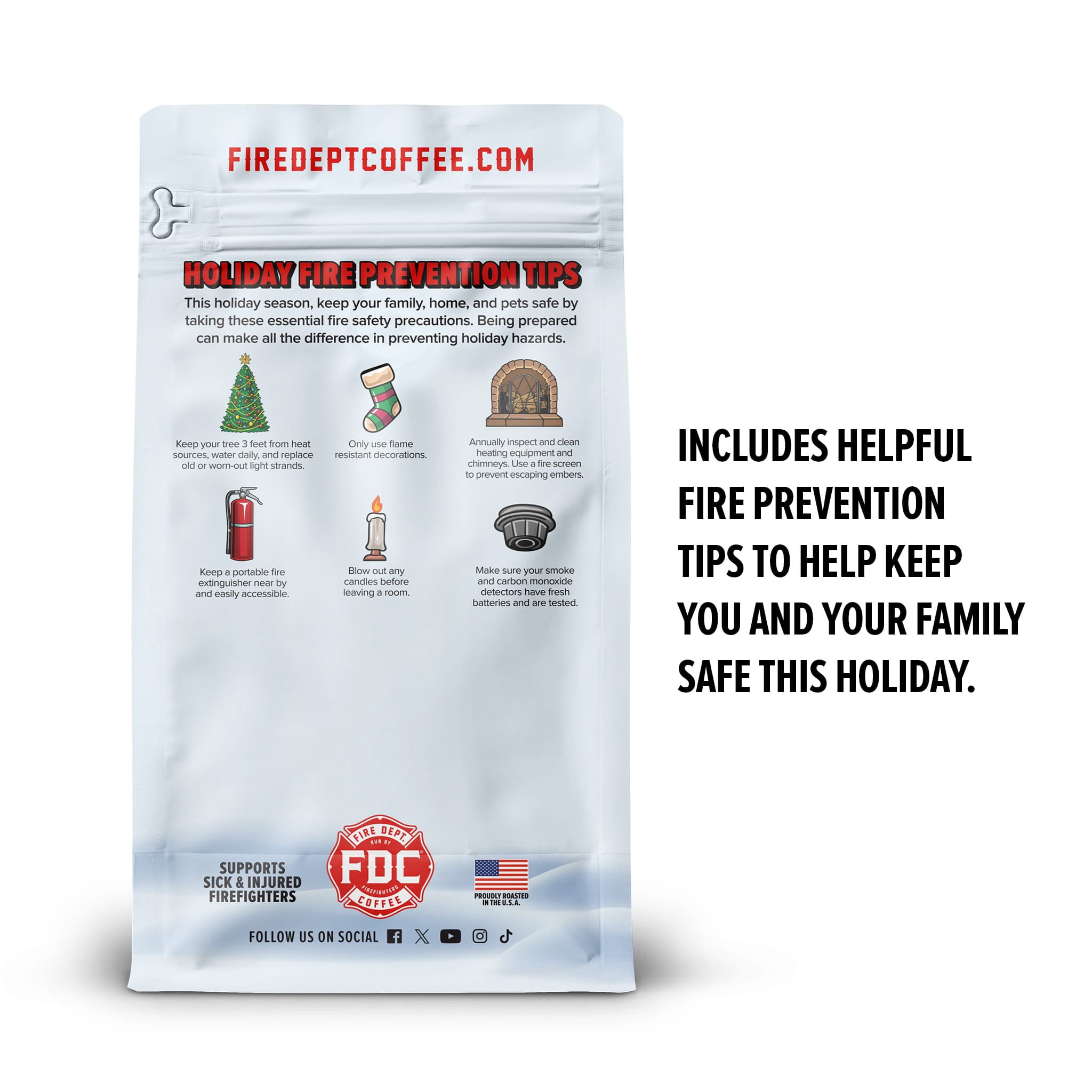 Fire Department Coffee Christmas Blend Medium Roast Premium Ground Coffee, 12 oz
