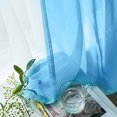 thumbnail image 4 of Sheer Curtains Living Room Rod Pocket Window Curtain Panels Bedroom Semi Sheer Voile Curtains Blue (55''Wx102''L,2 Panels), 4 of 7