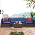 thumbnail image 2 of Aoxun 7 Piece Patio Furniture Set, Outdoor Patio Furniture Sets, Wicker Patio Furniture, Outdoor Conversation Set with Blue Cushions, 2 of 6