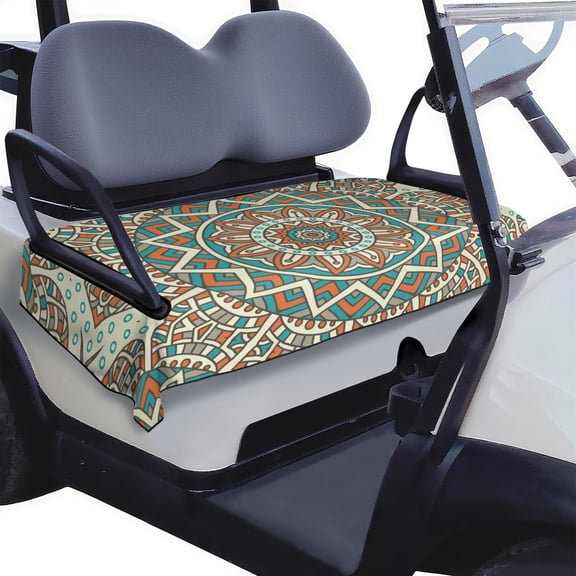 51" x 31" Cooling Golf Cart Seat Cover with Mandala Design, Microfiber Towel for Club Car, EZGO, Yamaha Carts