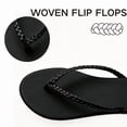 thumbnail image 3 of BERANMEY Woven Flip Flops for Women Casual Round Toe Lightweight Thong Sandals Perfect Beach & Everyday Wear Womens Flip Flops, 3 of 8