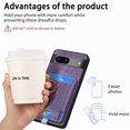 thumbnail image 3 of for Google Pixel 7 Wallet Case with Detachable Card Holder & 360° Rotation Finger Ring Holder Stand, Shockproof PU Leather Phone case with Card Slot for Men Women for Google Pixel 7, Purple, 3 of 10