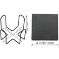 thumbnail image 2 of 12 Pack Drink s with Holder, 4 Inch Black Slate Stone with Anti-Scratch Bottom for Bar Kitchen Home r, Square, 2 of 7