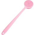 thumbnail image 2 of ZHAOCHENG Cepillo de baño de silicona suave para ducha, cepillo de baño con mango largo, color rosa, 2 of 4