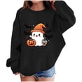 thumbnail image 2 of HAOTAGS Girls Halloween Sweatshirts, Crewneck Printed Long Sleeve Pullover Sweatshirts Black Size 10, 2 of 4