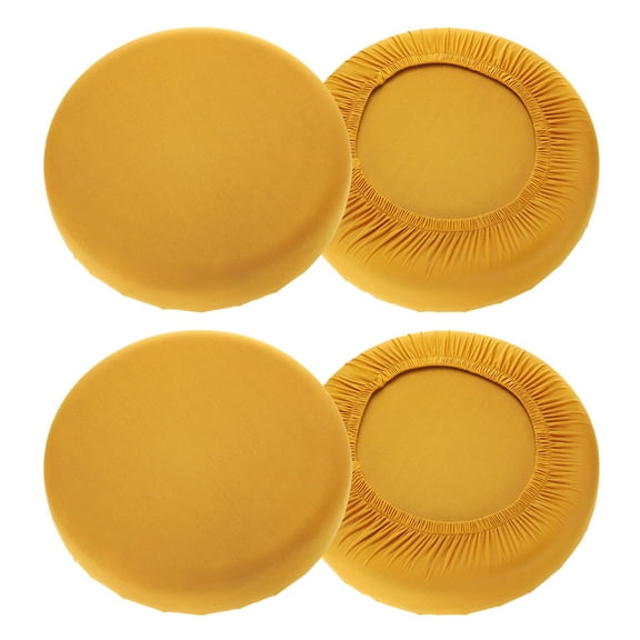 Uxcell 4 Pack Stool Covers Round, 16-20 Inch Bar Stool Covers Washable Dustproof Slipcover Seat Cushion with Elastic for Bar Kitchen Living Room Decor, Earthy Gold