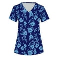 thumbnail image 5 of Gamivast Scrubs for Women Floral Branch Print V-Neck Nursing Scrubs Shirts with Pockets Soft Stretch Short Sleeve Breathable Scrub, 5 of 5