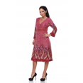 thumbnail image 1 of White Mark Universel 862-03-S Robe Chandail Brodée Ninette, Rouge Brique - Petit, 1 of 4