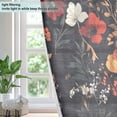 thumbnail image 4 of Yayeee Window Curtains Light Filtering 63"x52" Grommet Panel Pair Home Living Room Decor, Black Floral Pattern, 4 of 7