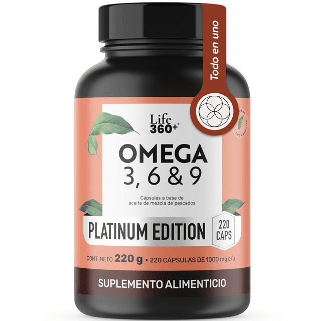 Suplemento Alimenticio LIFE 360+ OMG 3 1000mg 220 cápsulas Omega 3 Elite