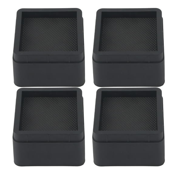 Telituny Pieds de meubles-4PCS Risers de lit empilables durables Carré Noir 2 "Pieds de Meubles Protecteurs de Pieds de Sol