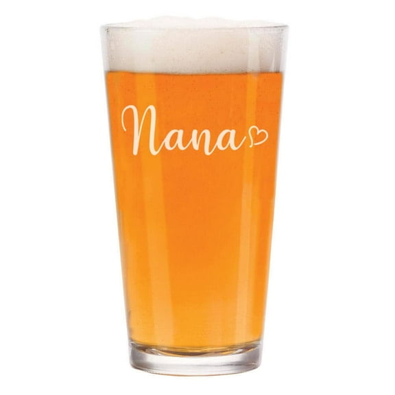 16 oz Beer Pint Glass Nana With Heart