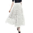 thumbnail image 2 of Sngxgn Women's Elegant High Waist A Line Flared Midi Skirt(White,One Size), 2 of 4