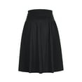 thumbnail image 4 of Sakmal Pleated Womens Skirts Midi Knee Length Black Summer A line Solid Skirts with Pockets, 4 of 5