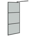 thumbnail image 4 of vidaXL Walk-in Shower Wall 31.5"x76.8" Dark ESG Glass Black, 4 of 6