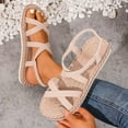 thumbnail image 2 of Slides for Women Womens Flat Sandals 6 City Classified Shoes Women Sandals Tan for Flat on with Arch Support Leather 6 Women's Everyday Wear Beige 9, 2 of 9