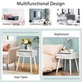 thumbnail image 6 of Costway Mid-Century Nightstand End Accent Bedside Table W/ Fabric Drawer Rustic White, 6 of 10