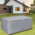 thumbnail image 3 of Funda para muebles de jardín, impermeable, resistente al viento, a los rayos UV, rectangular, tela Oxford 210D, color plateado, 220 x 220 x 85 cm, 3 of 5