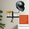 thumbnail image 5 of Motorcycle Helmet Rack Wall Mount Helmet Holder 180 Degree Rotation Helmet Hanger with Storage Organizer and Hook Durable Space Aluminum Bike Helmet Holder, 5 of 7