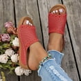 thumbnail image 4 of Sandales Compensées pour Femmes Ajourées à Bout Ouvert Chaussures Habillées Antidérapantes Pantoufles d'Été de Plage Confortables Chaussures à Enfiler Rouges Taille 9,5, 4 of 7