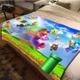 thumbnail image 3 of Manta de felpa suave con diseño de Super Mario de juegos japoneses, manta de franela para sala de estar, dormitorio, cama, sofá, funda de picnic, 3 of 5