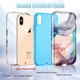 thumbnail image 2 of CASEFIV for iPhone Xs Max Case,Marble Pattern Heavy Duty Shockproof Full Body Protective Phone Cover for Women Girls ,Blue Gray, 2 of 8