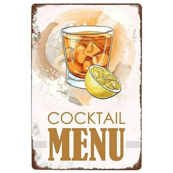 Vintage Style Round Tin Sign Sweety Foods Drinks Cocktail Menu Bar Shop Bookstore Funny Retro Art Sign 8x12 Inches