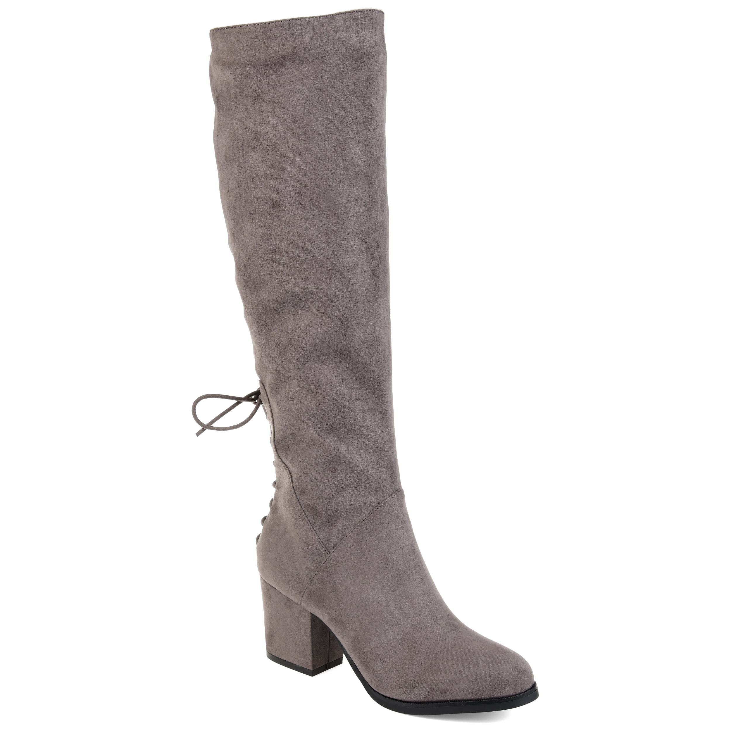 high heeled wide calf boots