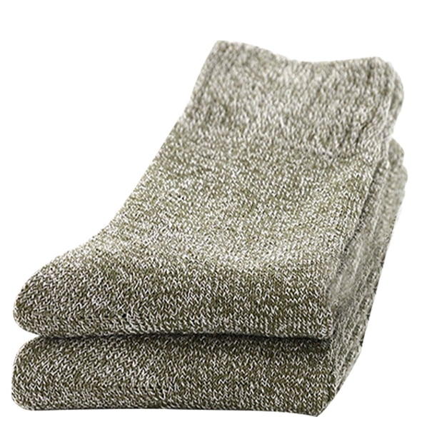 Calcetines de invierno Jumpingount 5 pares hombre media pantorrilla verde militar sólido AP010992-05B