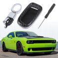 thumbnail image 2 of Carbon Fiber Pattern Remote Key Fob Chain Cover Case Ring Set for Jeep, 2 of 9