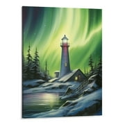 Shiartex  Landscape Wall Art Canvas - Nature Scenery Picture Under The Aurora - National Park Print Decor Relaxing Artwork for Living Room Bedroom (16x20 Inch)