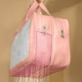 thumbnail image 4 of Large Clear Toiletry Bag 12.21x5.91x7.87 Inch 2 in 1 Cosmetic Organizer Pouch, Waterproof and Draining Wash Bag for Toiletries, Thickened Matte Translucent Makeup Bag with Handy Handle, Pink, 4 of 4