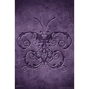 Damask Butterfly by Brigid Ashwood Purple Butterfly Poster Vintage Poster Prints Butterflies in Flight Wall Decor Butterfly Illustrations Insect Art Cool Wall Art Print Poster 12x18
