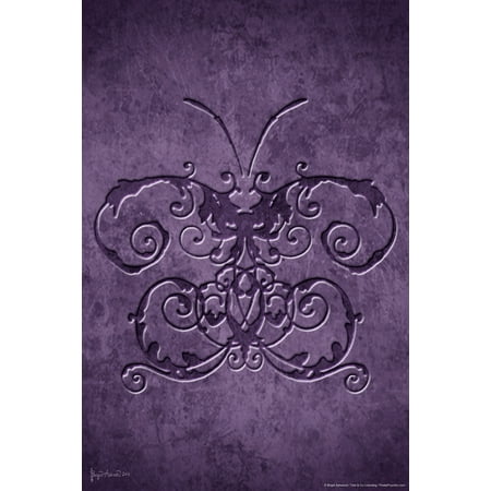 Damask Butterfly by Brigid Ashwood Purple Butterfly Poster Vintage Poster Prints Butterflies in Flight Wall Decor Butterfly Illustrations Insect Art Cool Wall Art Print Poster 12x18
